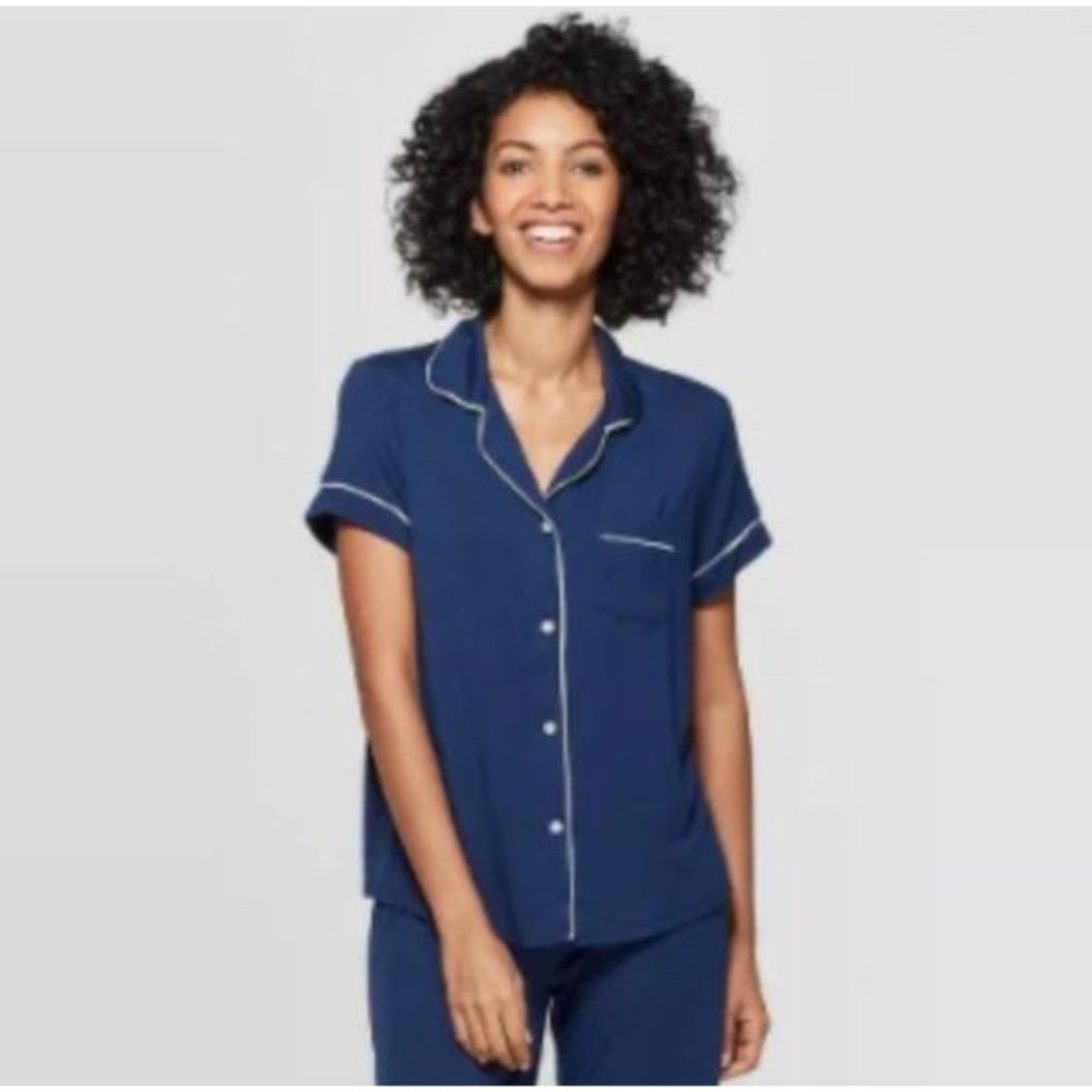 Stars Above Beautifully Soft Pajama Top Navy XXL